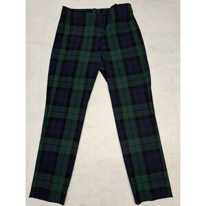 NWOT J. Crew Women's Green Black Blue Plaid Ruby Pant Size 10